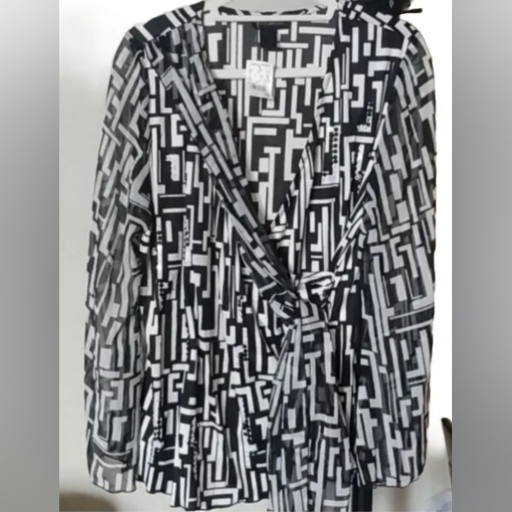 Ashley Stewart Sequins Wrap Style Top